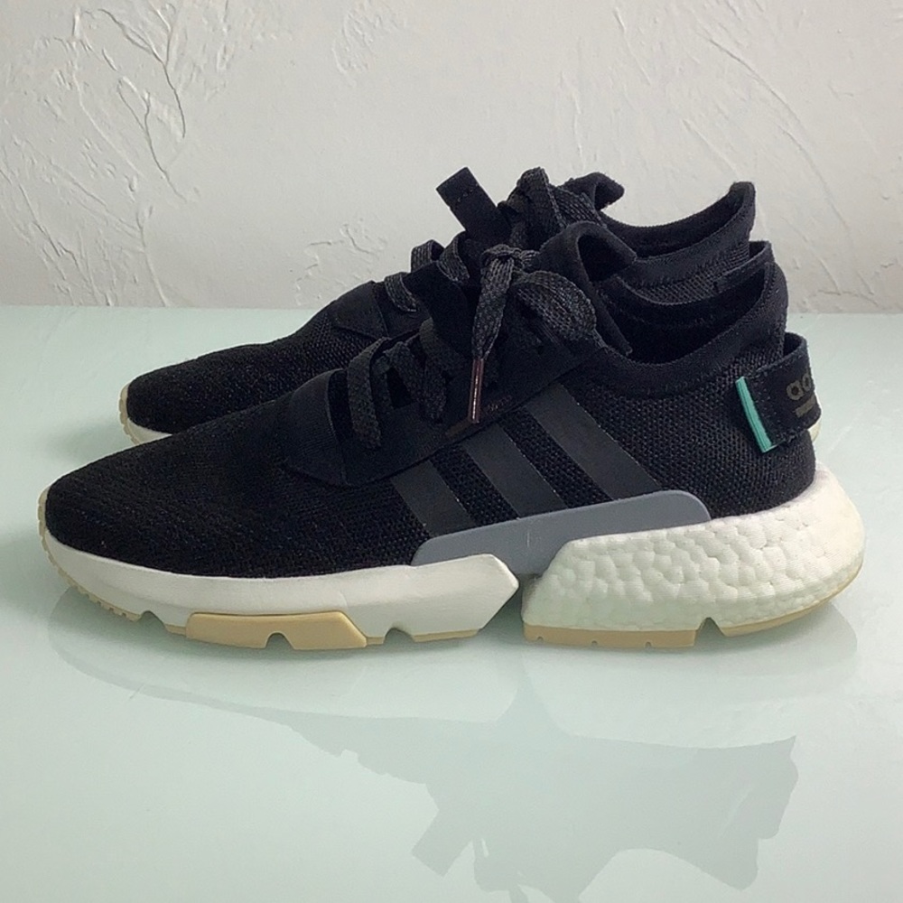 adidas POS S3.1 black sneakers easy on easy off women size 8.5 EUC